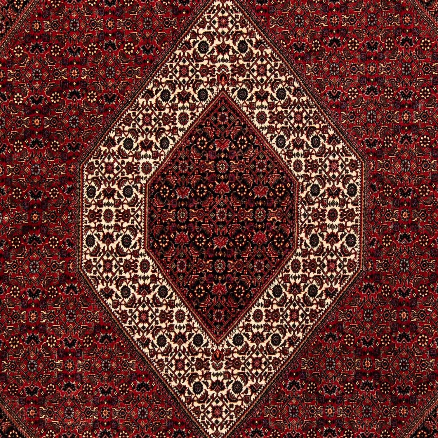 Persisk tæppe - Bijar - 250 x 200 cm - mørkerød