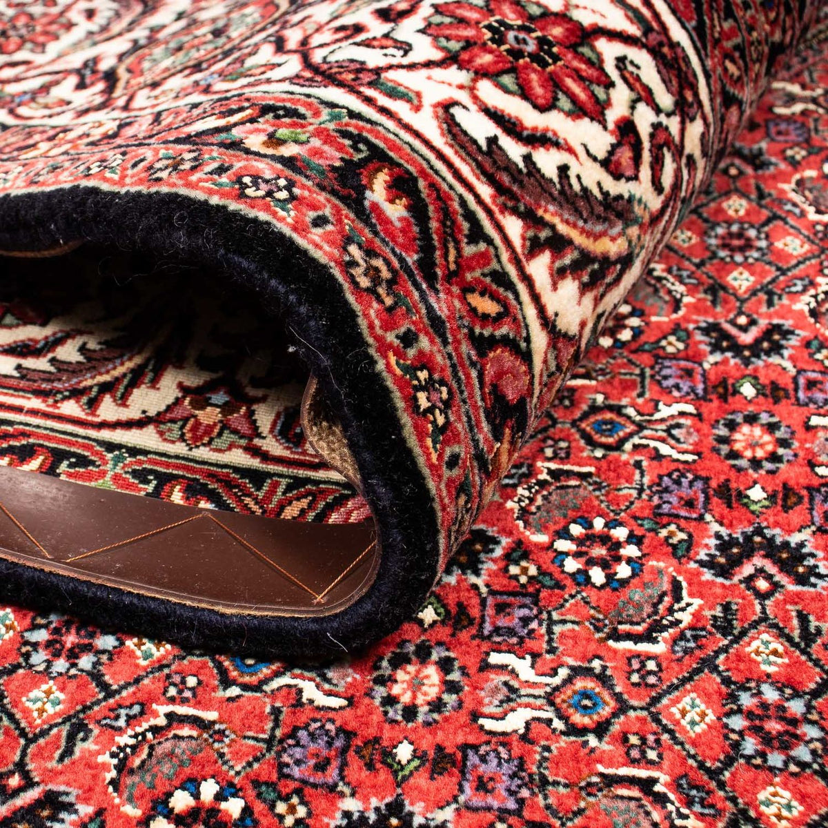 Persisk tæppe - Bijar - 250 x 200 cm - mørkerød