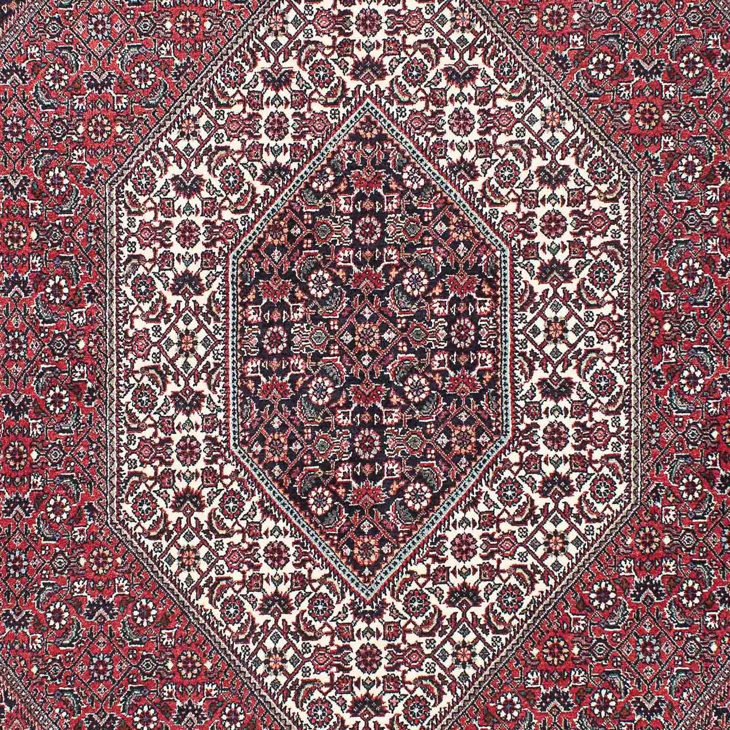 Persisk tæppe - Bijar - 217 x 140 cm - lysrød