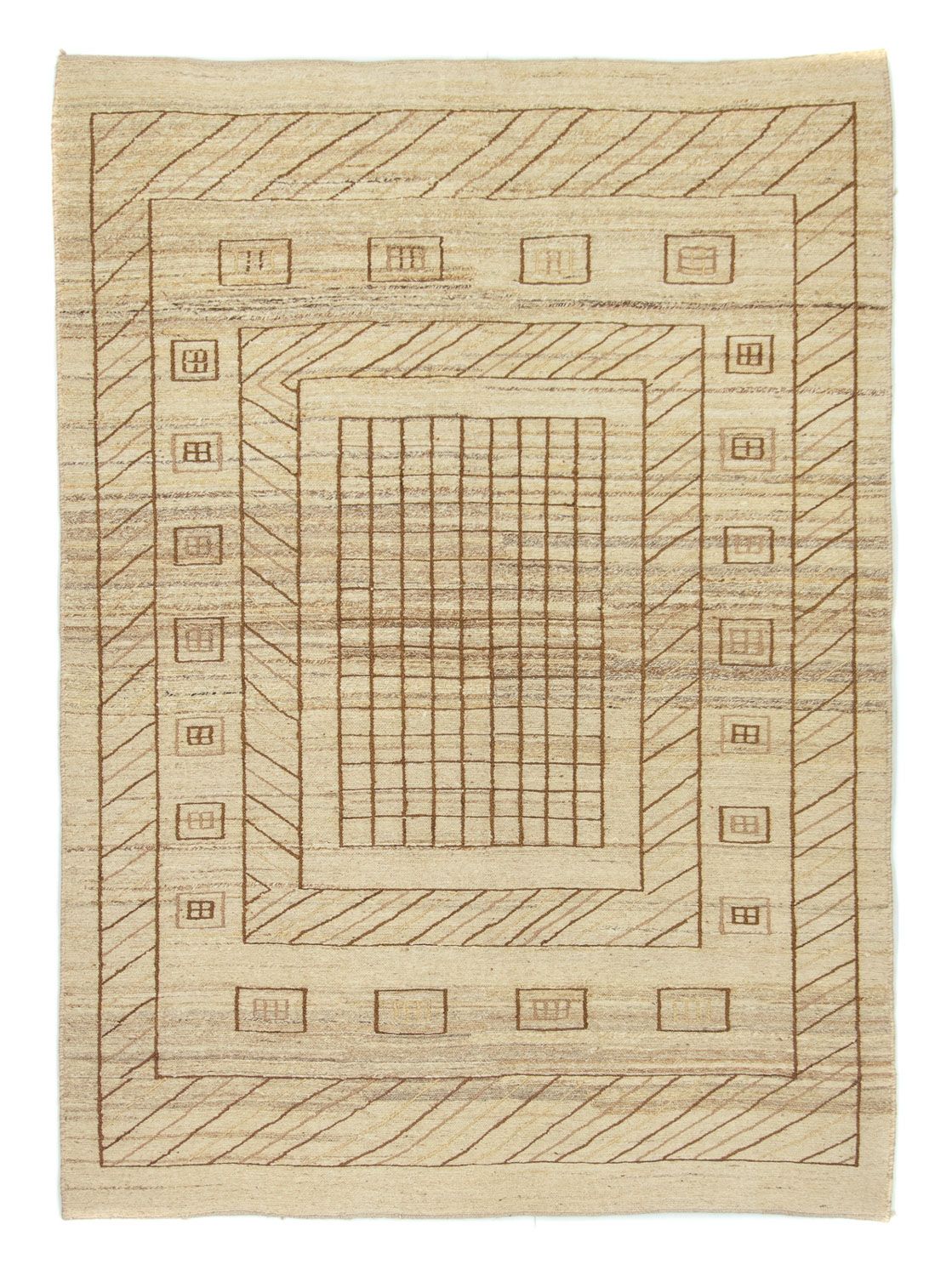 Gabbeh-tæppe - Persisk - 198 x 141 cm - flerfarvet