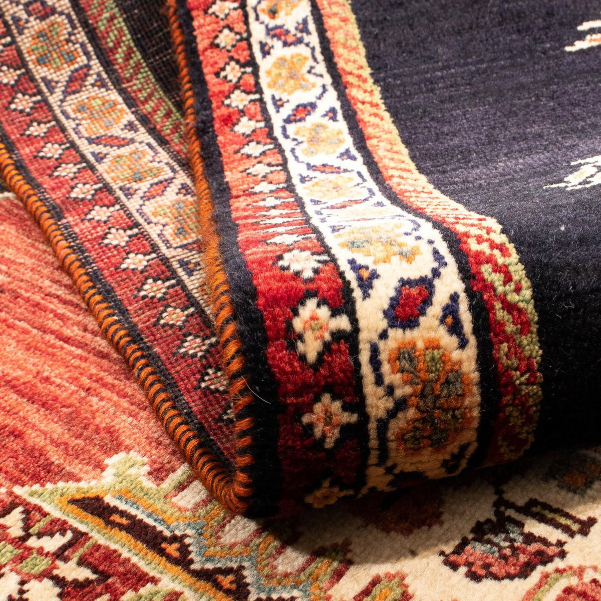 Persisk tæppe - Nomadisk - 202 x 127 cm - mørkeblå