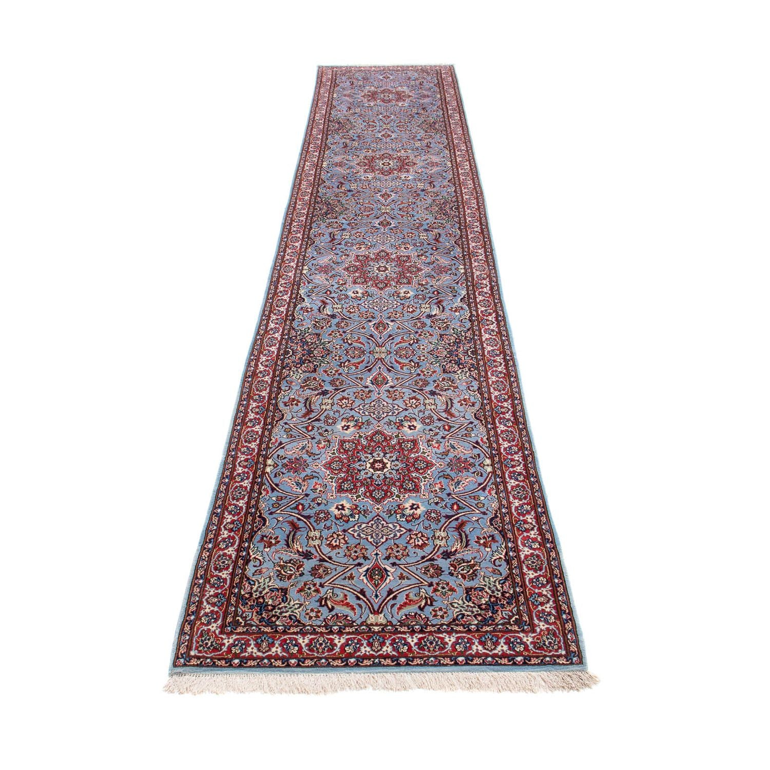 Løber Persisk tæppe - Isfahan - Premium - 438 x 80 cm - lilla