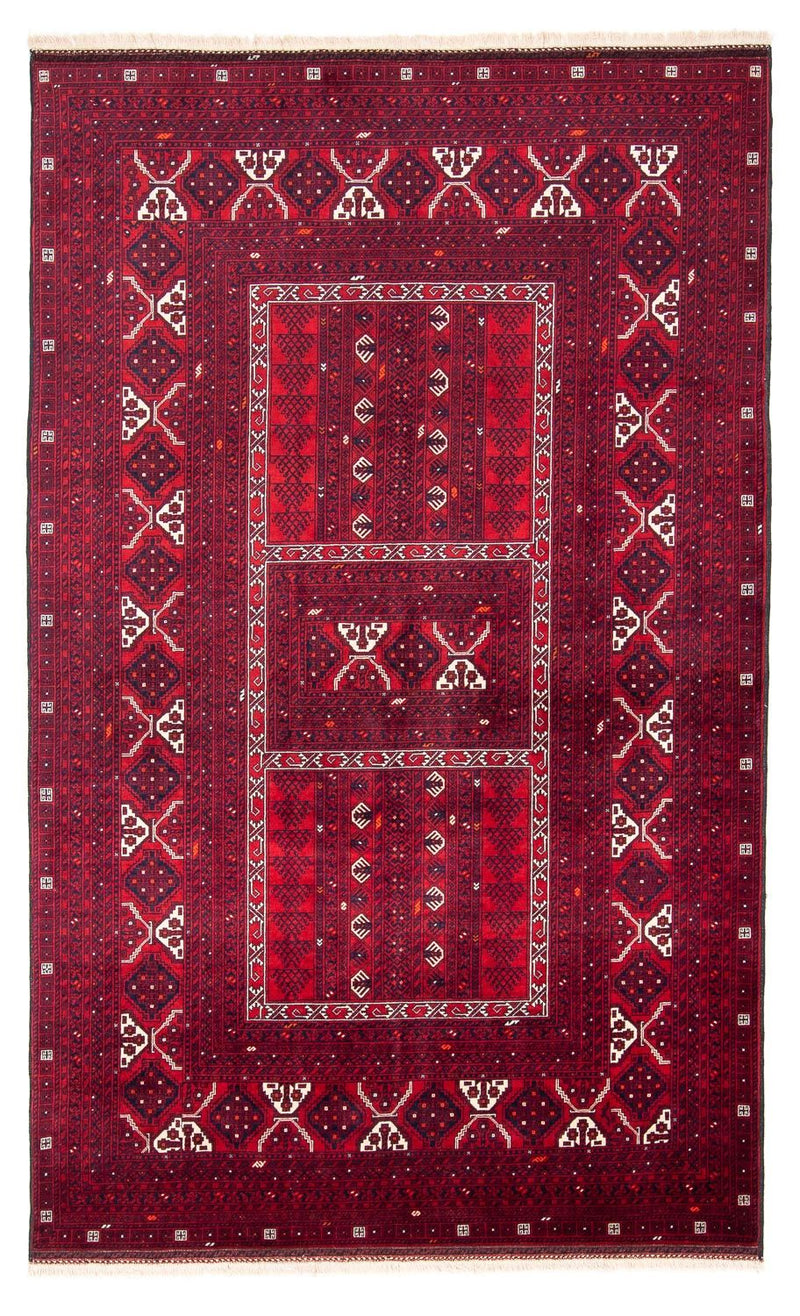 Turkaman-tæppe - 249 x 160 cm - mørkerød