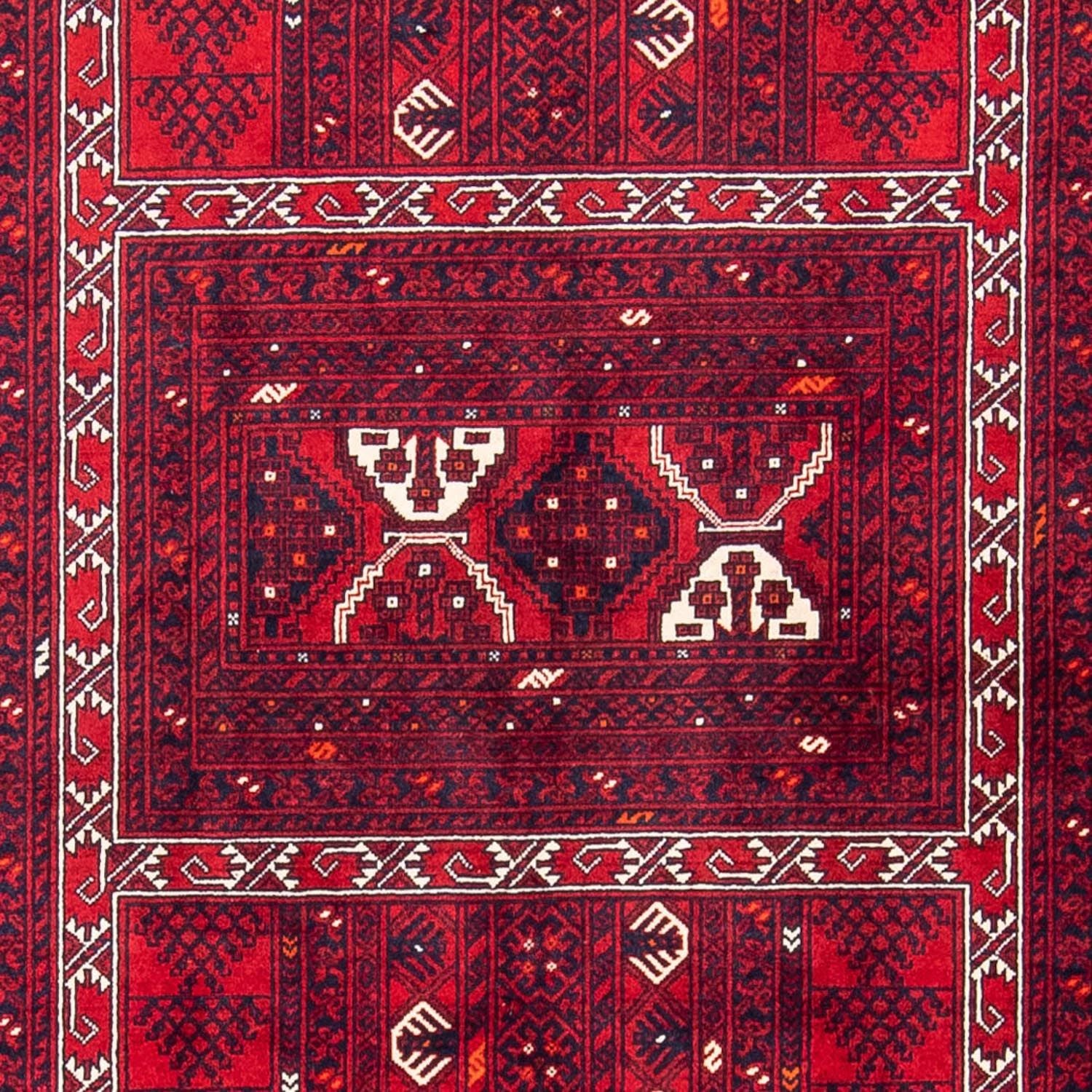 Turkaman-tæppe - 249 x 160 cm - mørkerød