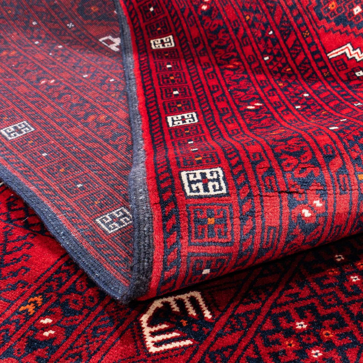 Turkaman-tæppe - 249 x 160 cm - mørkerød