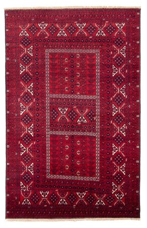 Turkaman-tæppe - 248 x 163 cm - mørkerød
