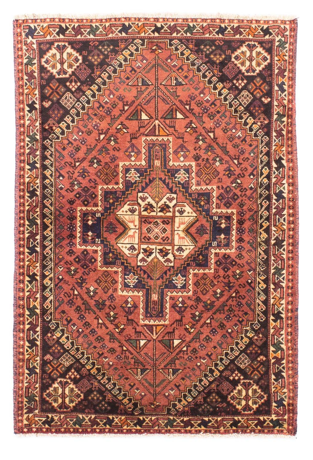 Persisk tæppe - Nomadisk - 161 x 108 cm - lysrød