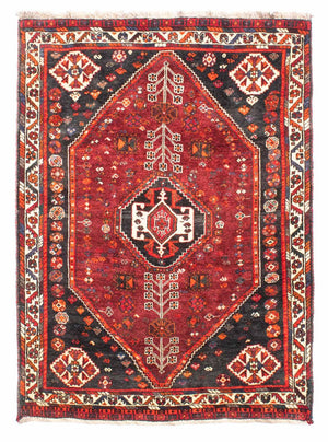 Persisk tæppe - Nomadisk - 148 x 108 cm - mørkerød