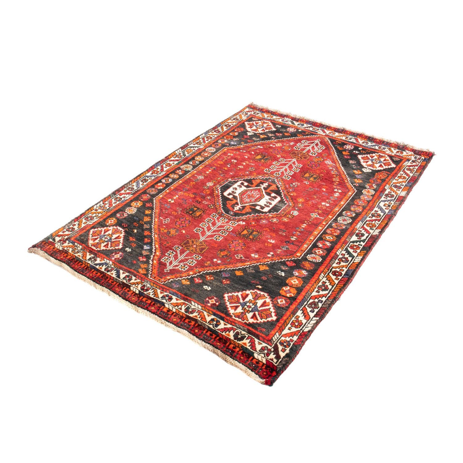 Persisk tæppe - Nomadisk - 148 x 108 cm - mørkerød