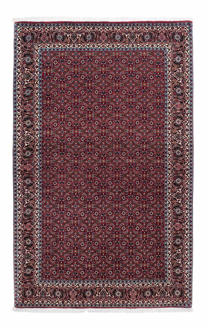 Persisk tæppe - Bijar - 214 x 133 cm - mørkerød