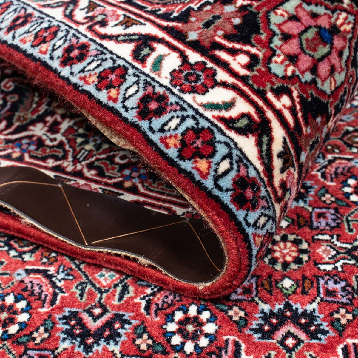 Persisk tæppe - Bijar - 214 x 133 cm - mørkerød