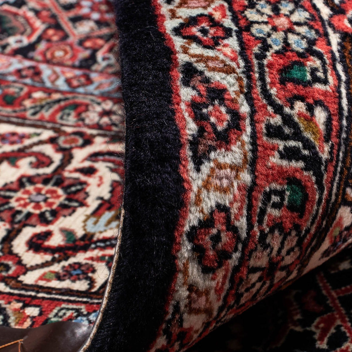 Persisk tæppe - Bijar - 247 x 168 cm - mørkeblå