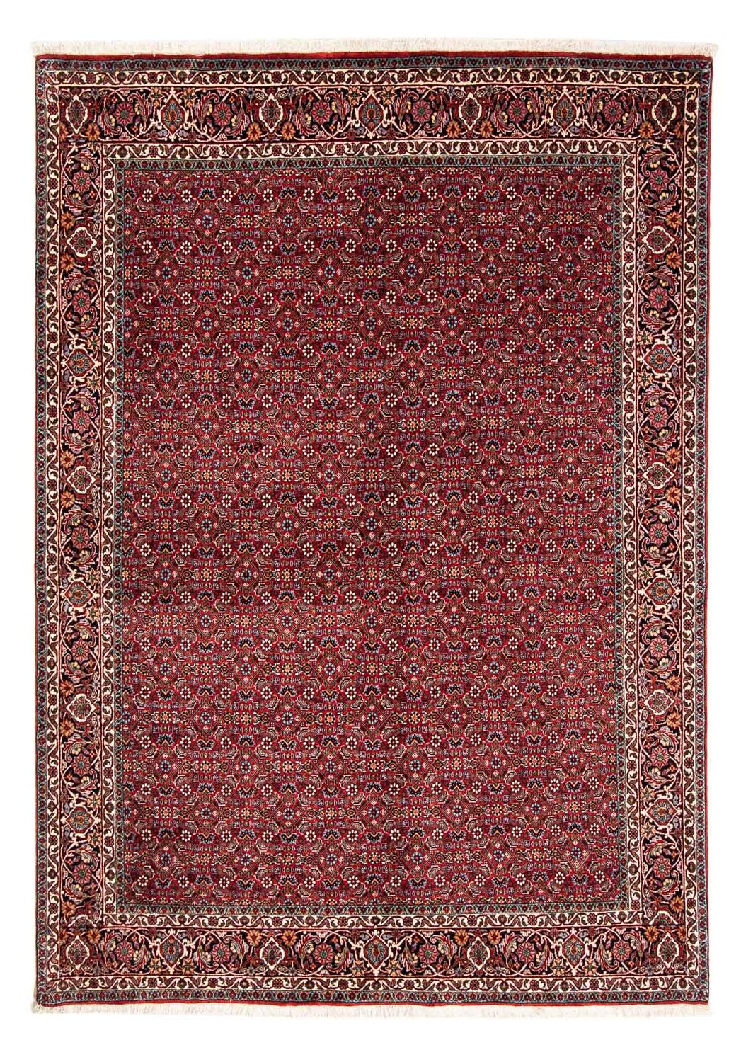 Persisk tæppe - Bijar - 231 x 170 cm - mørkerød