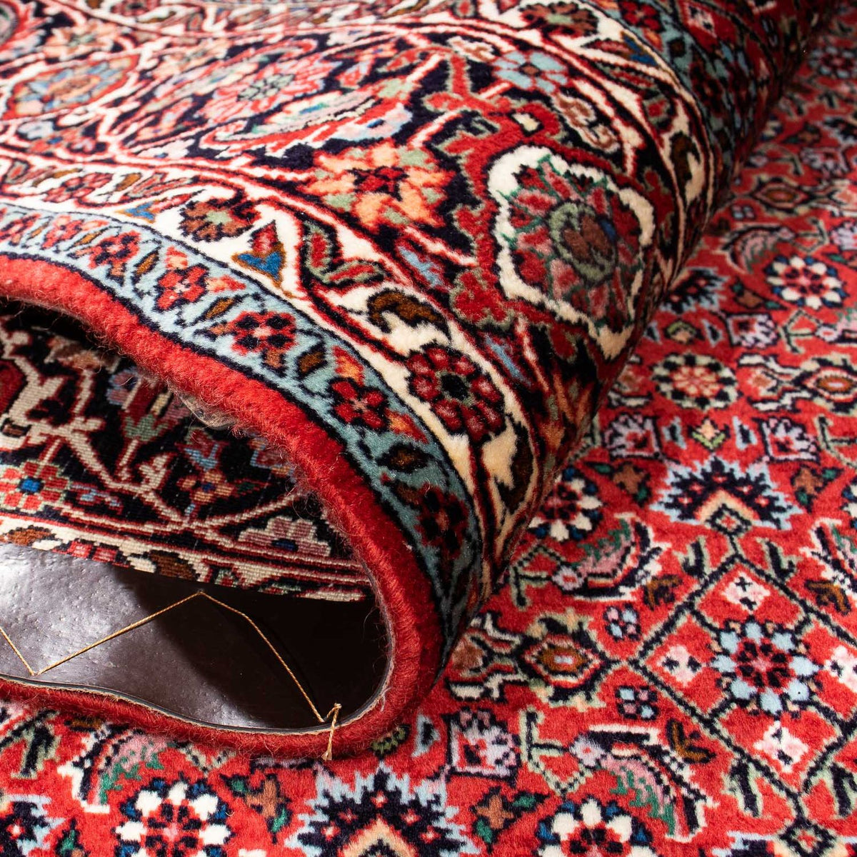 Persisk tæppe - Bijar - 231 x 170 cm - mørkerød