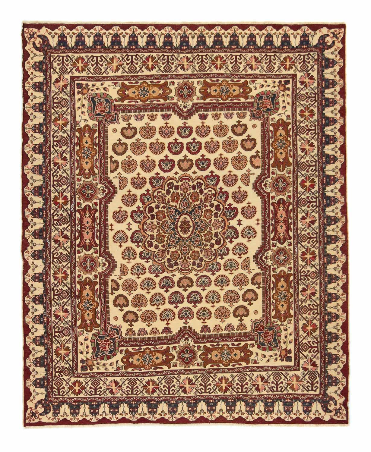 Kelim-tæppe - orientalsk - 185 x 148 cm - flerfarvet