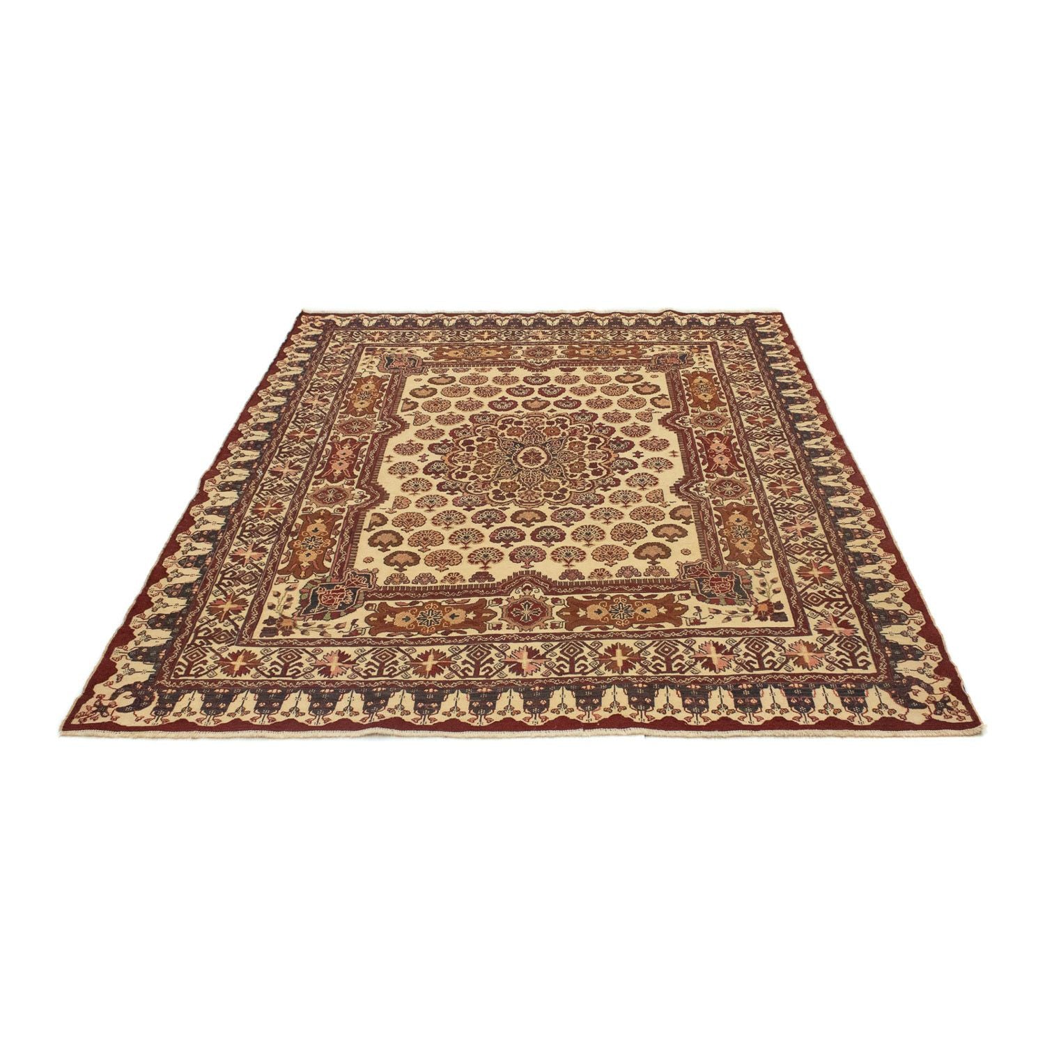 Kelim-tæppe - orientalsk - 185 x 148 cm - flerfarvet