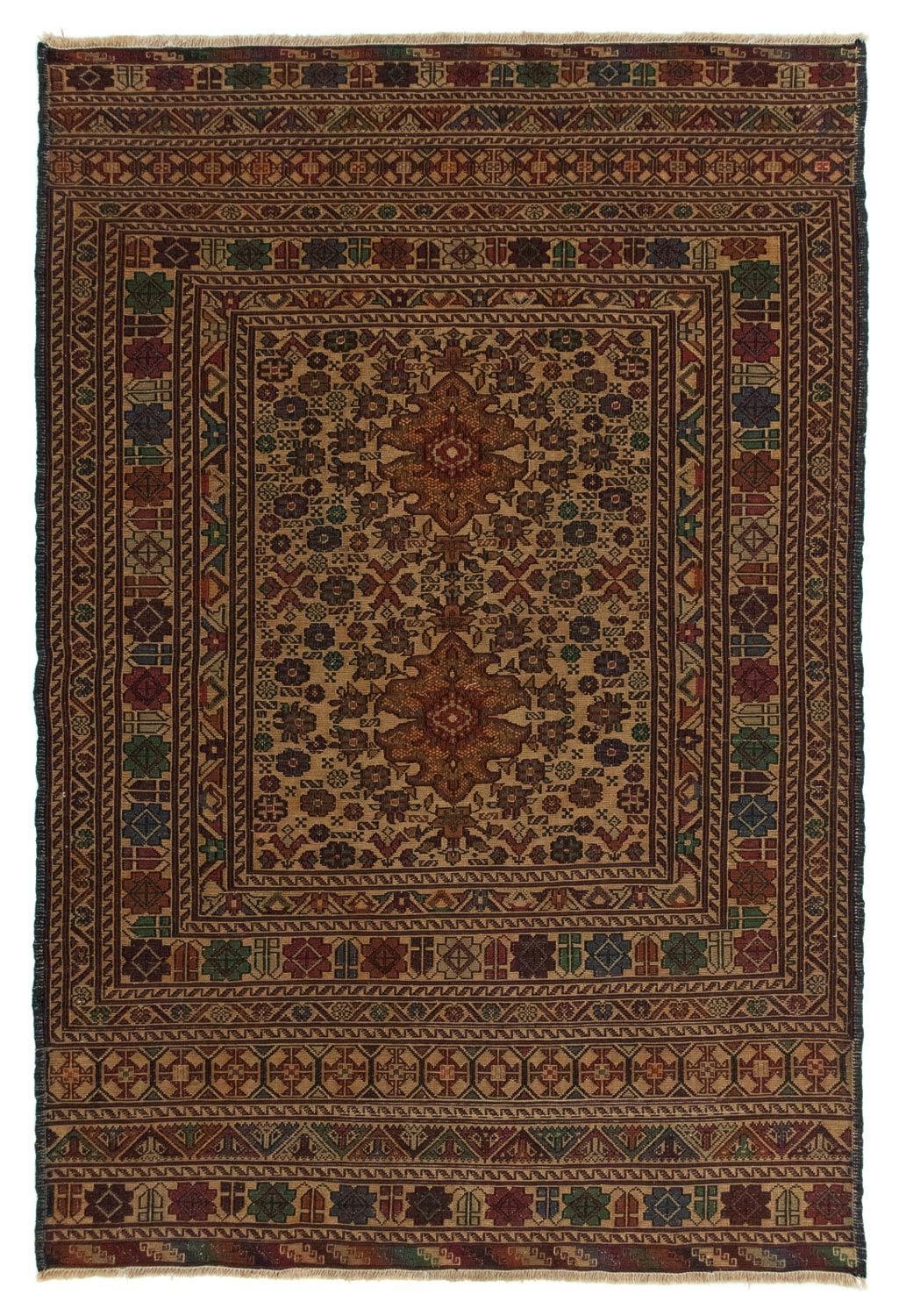 Kelim-tæppe - orientalsk - 142 x 96 cm - flerfarvet