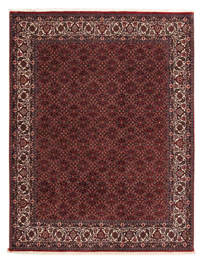 Persisk tæppe - Bijar - 254 x 198 cm - mørkerød