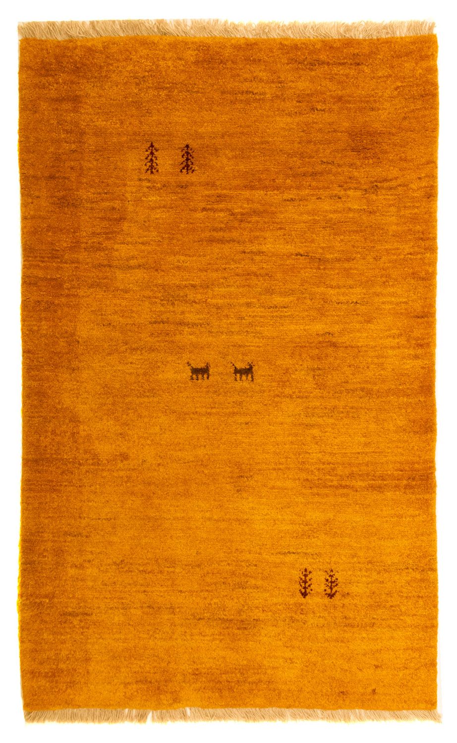 Gabbeh-tæppe - Persisk - 132 x 86 cm - guld