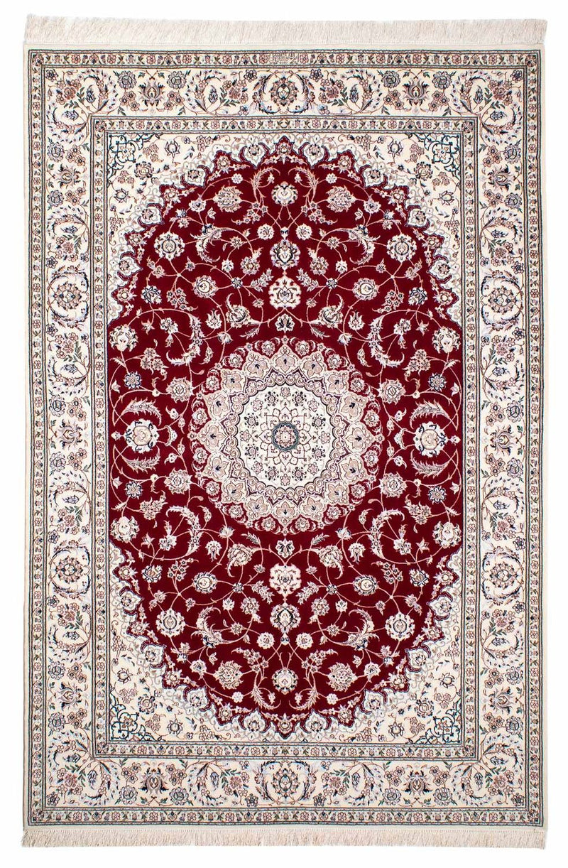 Persisk tæppe - Nain - Premium - 227 x 153 cm - mørkerød