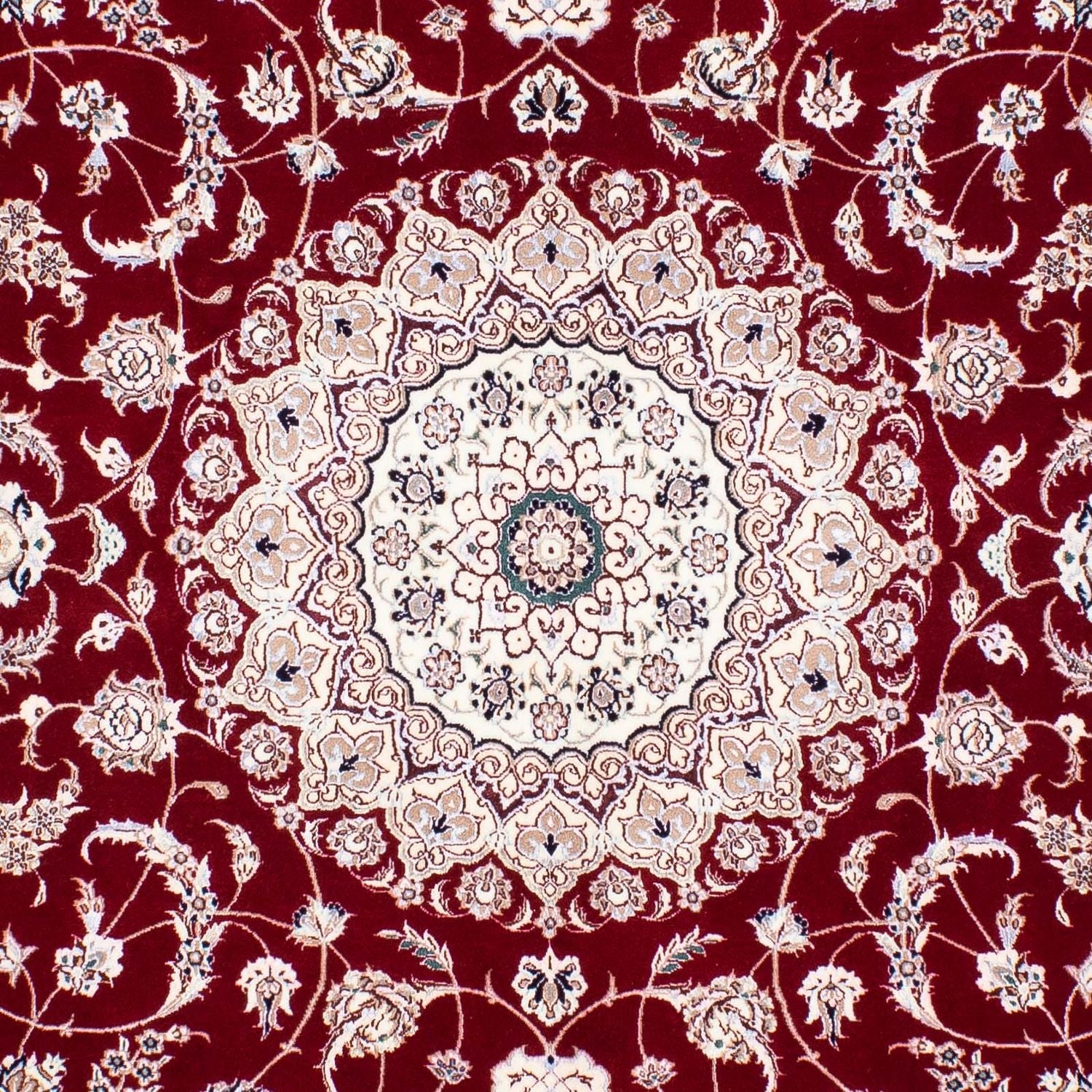 Persisk tæppe - Nain - Premium - 227 x 153 cm - mørkerød