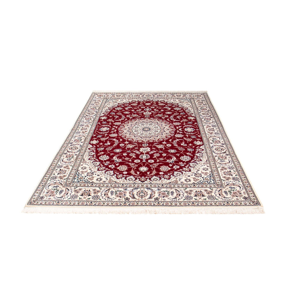 Persisk tæppe - Nain - Premium - 227 x 153 cm - mørkerød