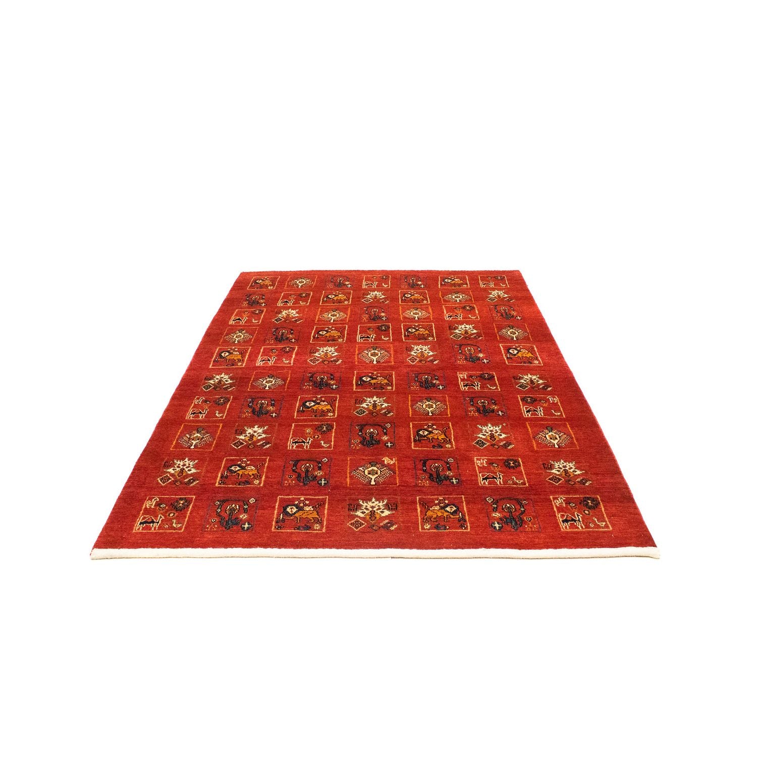 Gabbeh-tæppe - Kashkuli Persisk - 214 x 145 cm - mørkerød