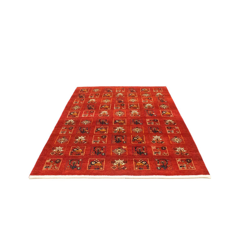 Gabbeh-tæppe - Kashkuli Persisk - 214 x 145 cm - mørkerød