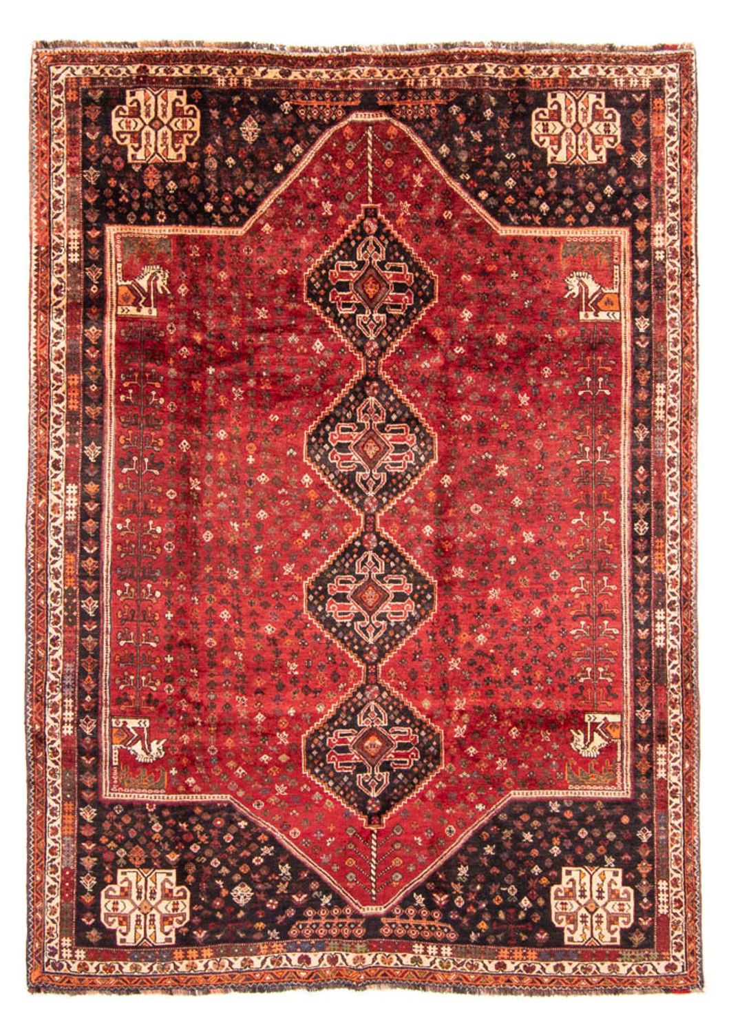 Persisk tæppe - Nomadisk - 310 x 227 cm - mørkerød