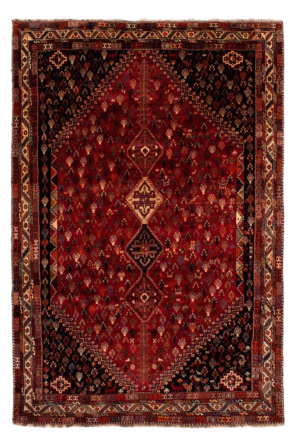 Persisk tæppe - Nomadisk - 315 x 216 cm - mørkerød