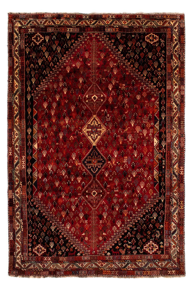 Persisk tæppe - Nomadisk - 315 x 216 cm - mørkerød
