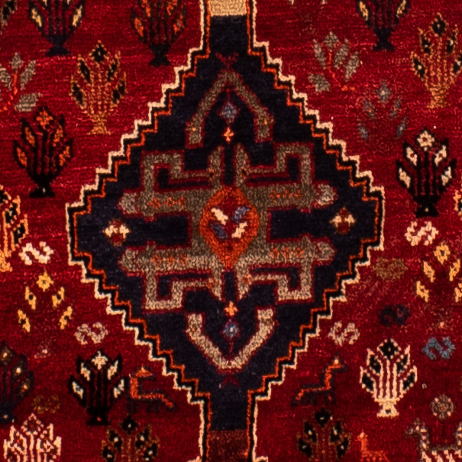 Persisk tæppe - Nomadisk - 315 x 216 cm - mørkerød