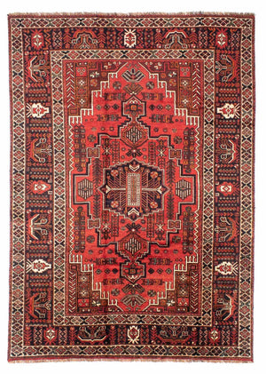 Persisk tæppe - Nomadisk - 288 x 210 cm - lysrød