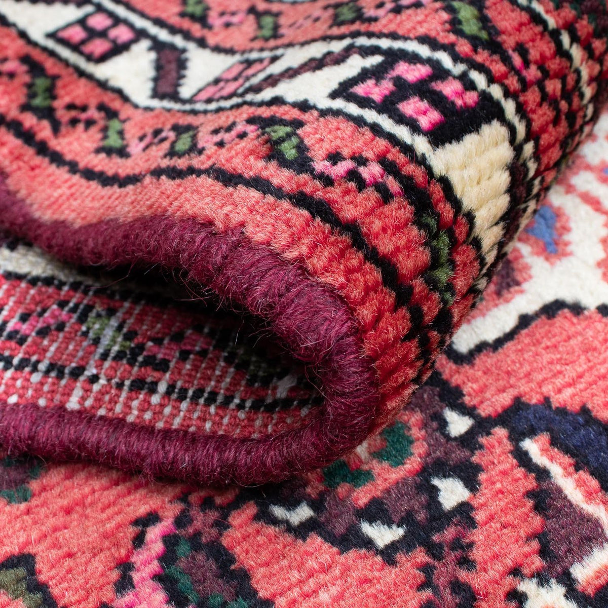 Løber Persisk tæppe - Nomadisk - 196 x 68 cm - mørkerød