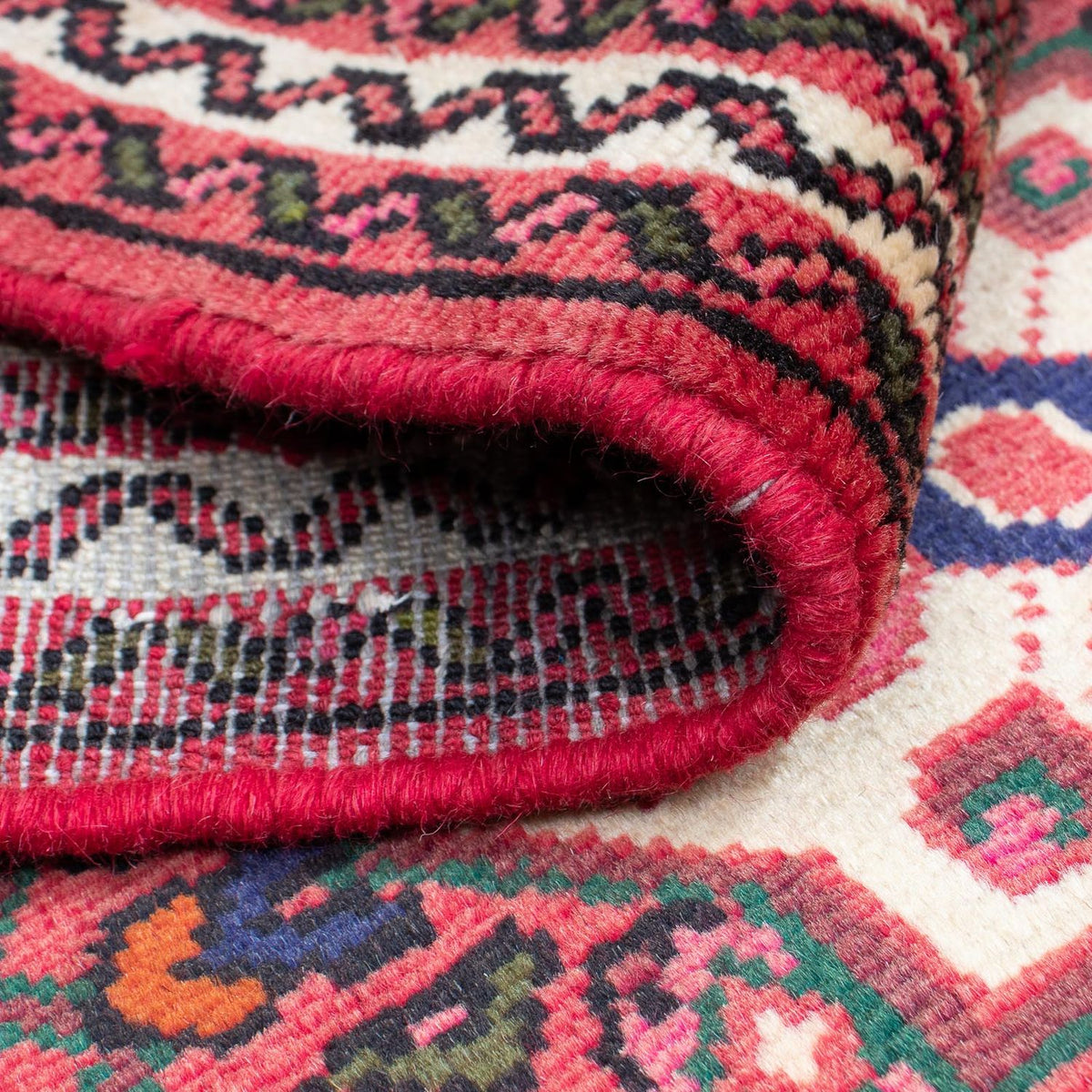 Løber Persisk tæppe - Nomadisk - 202 x 75 cm - mørkerød