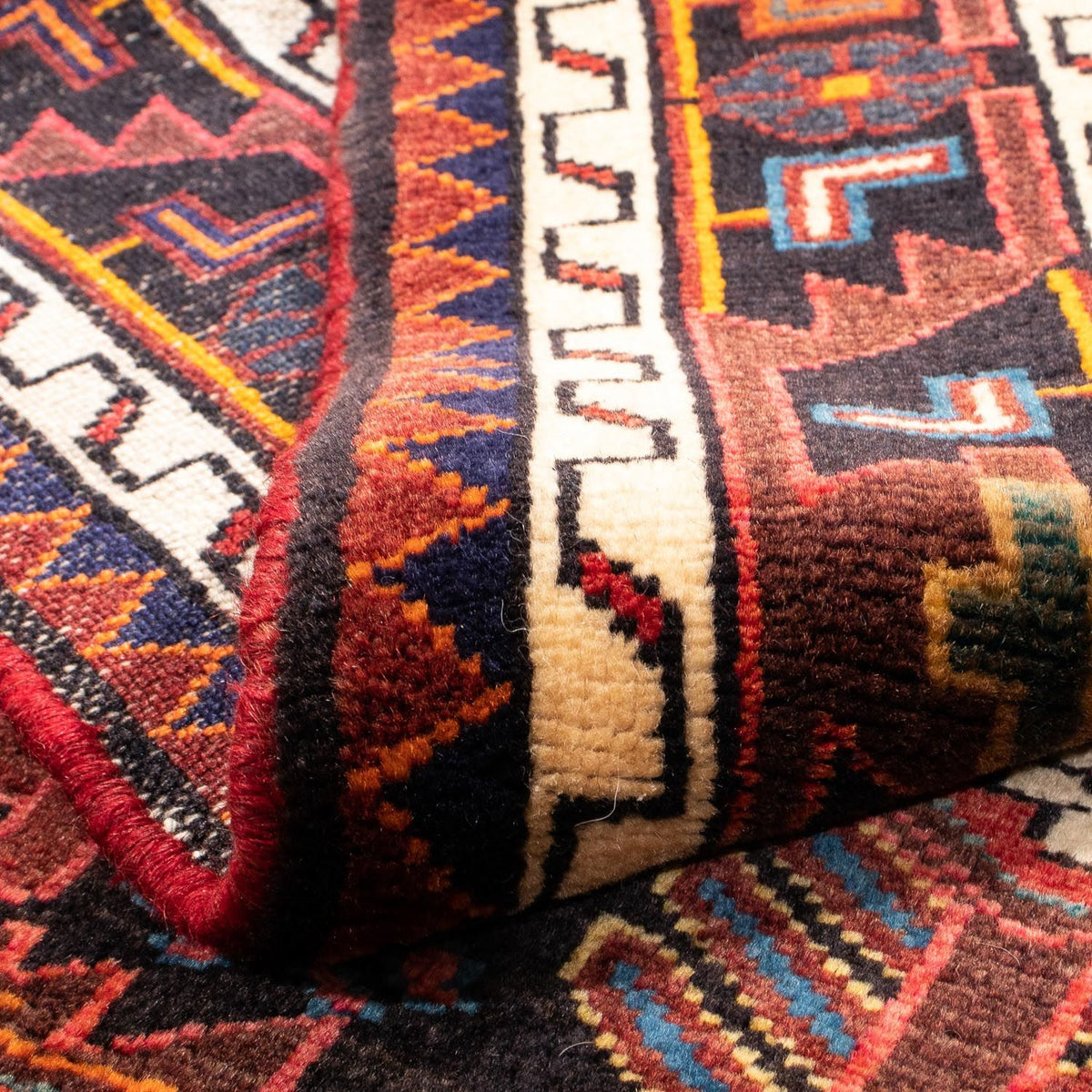 Persisk tæppe - Nomadisk - 150 x 116 cm - mørkerød