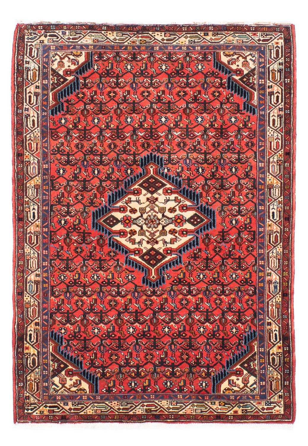 Persisk tæppe - Nomadisk - 160 x 105 cm - mørkerød