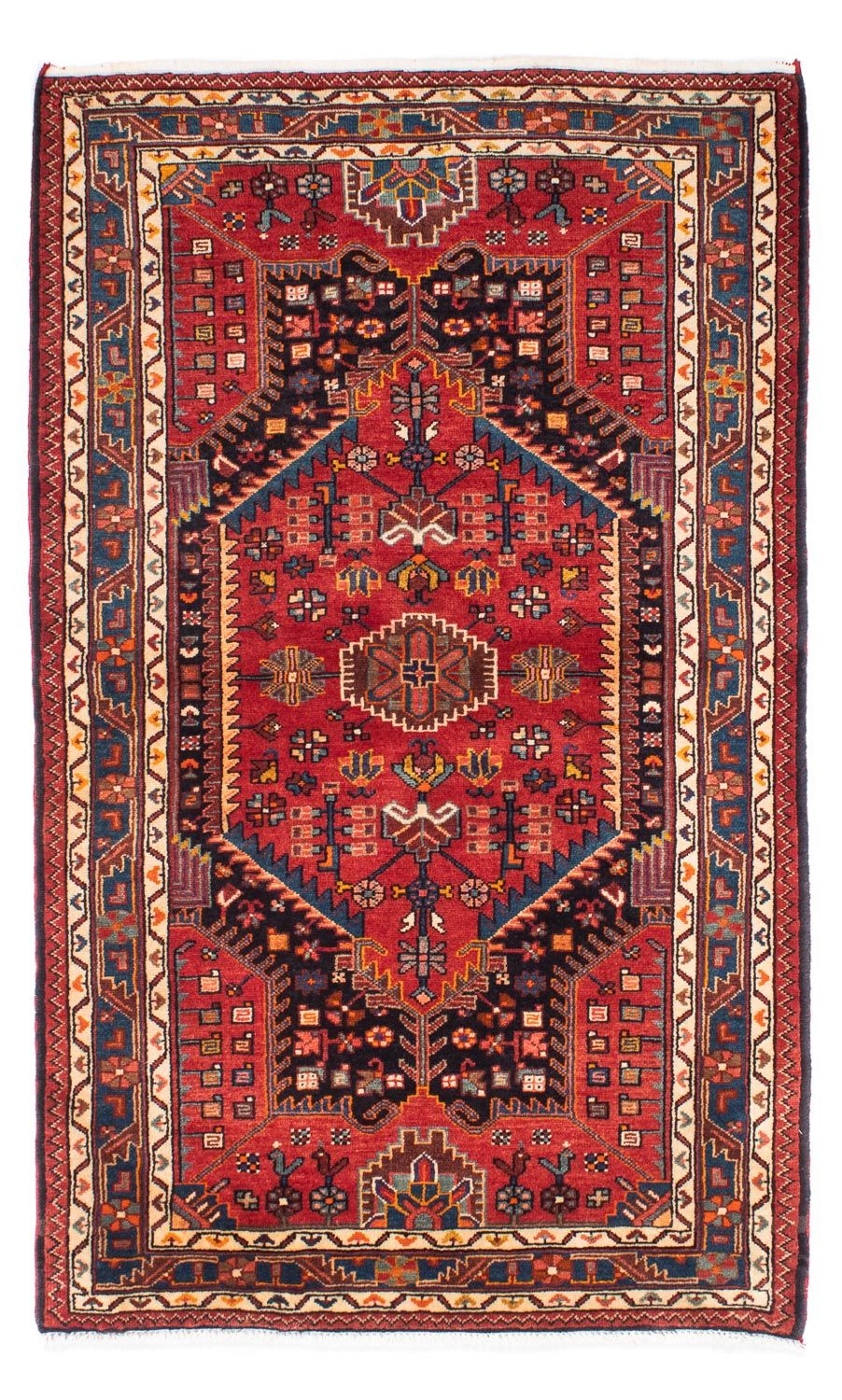 Persisk tæppe - Nomadisk - 172 x 110 cm - mørkerød