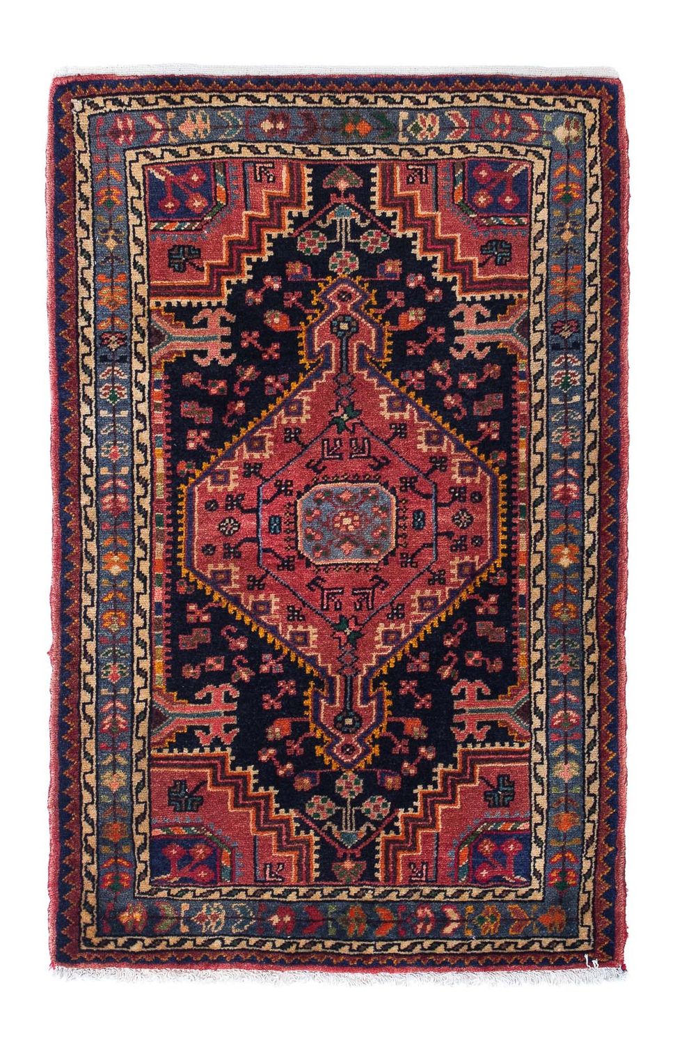 Persisk tæppe - Nomadisk - 128 x 86 cm - mørkeblå