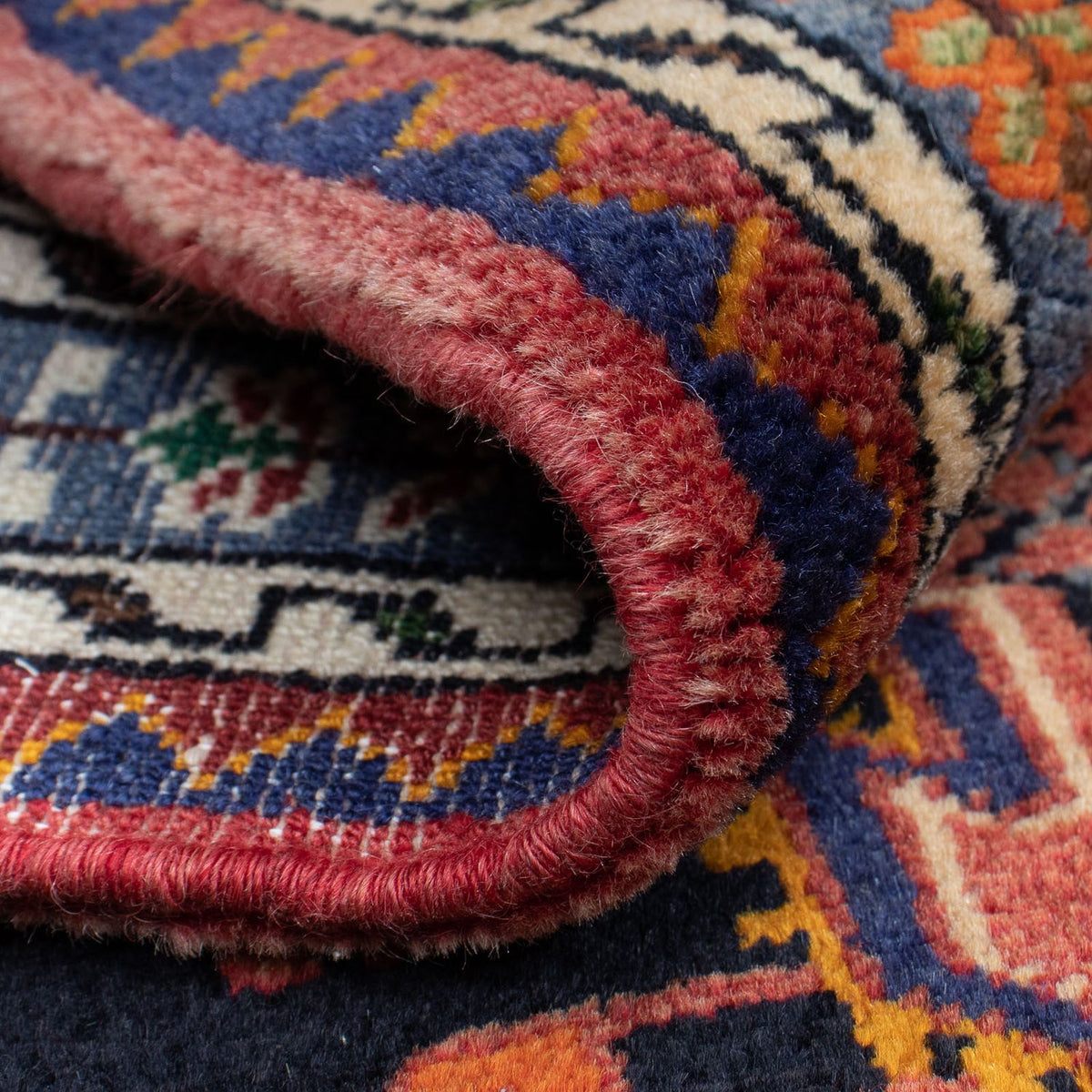 Persisk tæppe - Nomadisk - 128 x 86 cm - mørkeblå