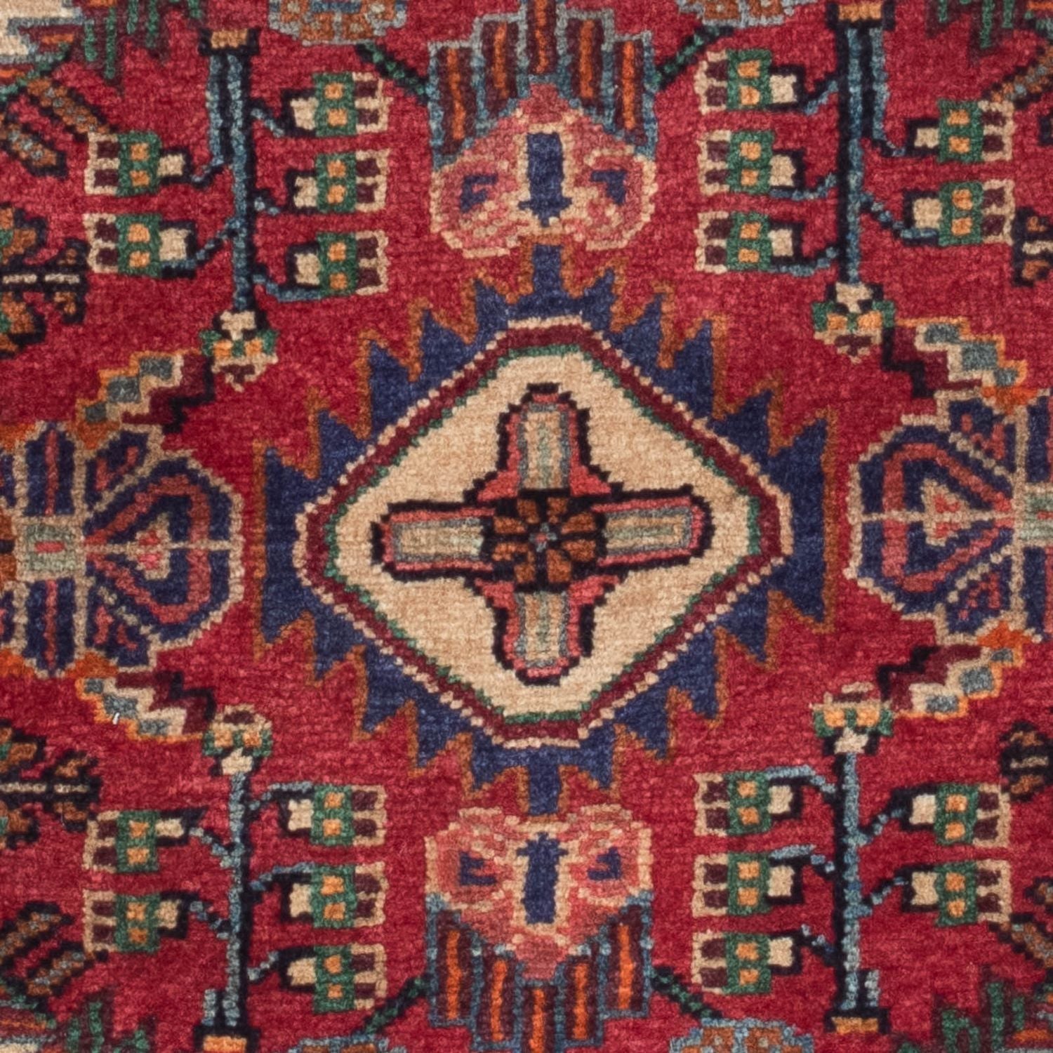 Persisk tæppe - Nomadisk - 125 x 83 cm - mørkerød