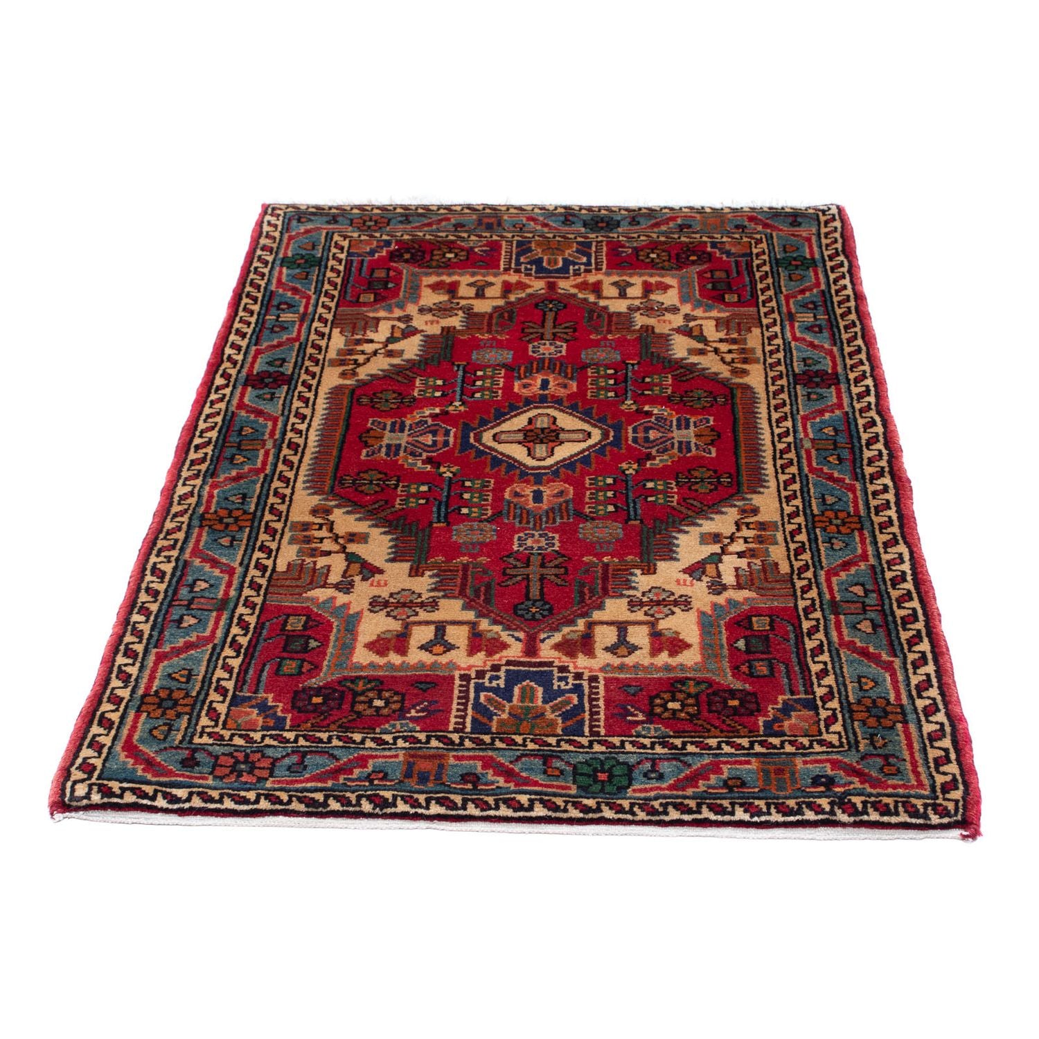 Persisk tæppe - Nomadisk - 125 x 83 cm - mørkerød