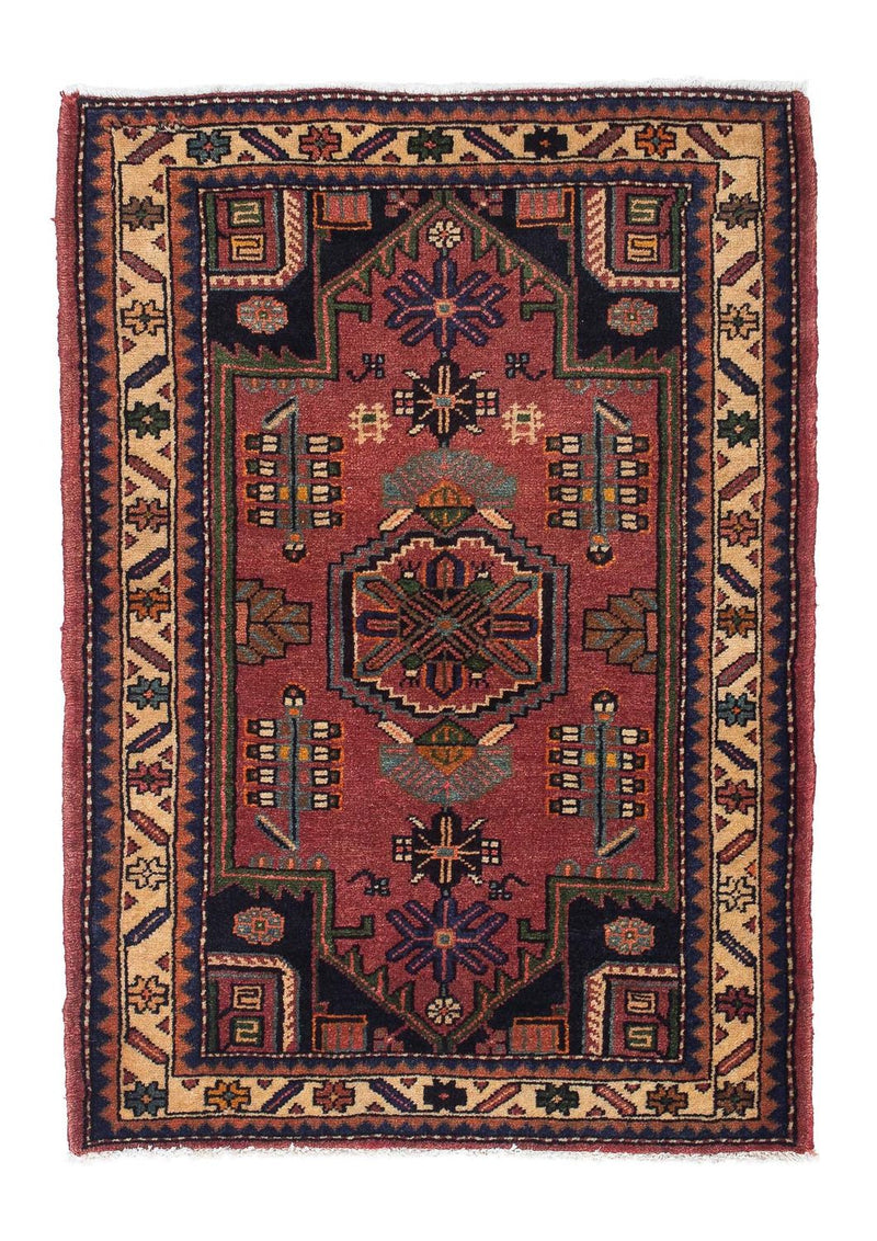 Persisk tæppe - Nomadisk - 120 x 86 cm - mørkerød