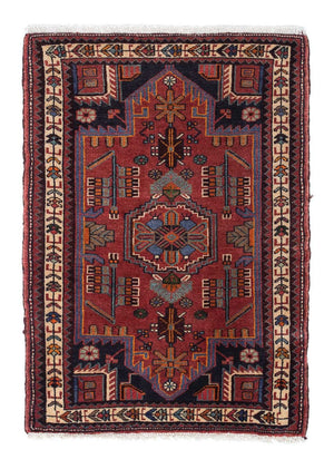 Persisk tæppe - Nomadisk - 118 x 81 cm - mørkerød