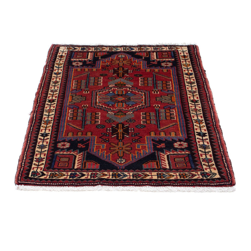 Persisk tæppe - Nomadisk - 118 x 81 cm - mørkerød