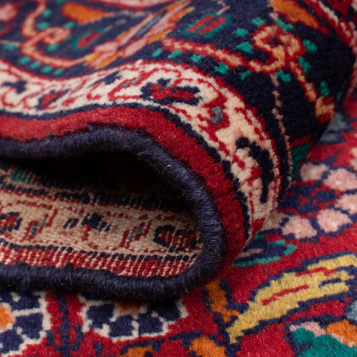 Persisk tæppe - Nomadisk - 128 x 88 cm - mørkerød