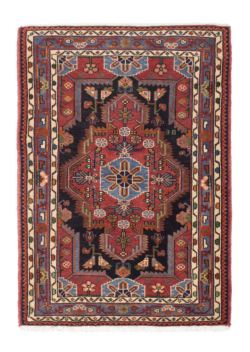 Persisk tæppe - Nomadisk - 126 x 90 cm - mørkerød