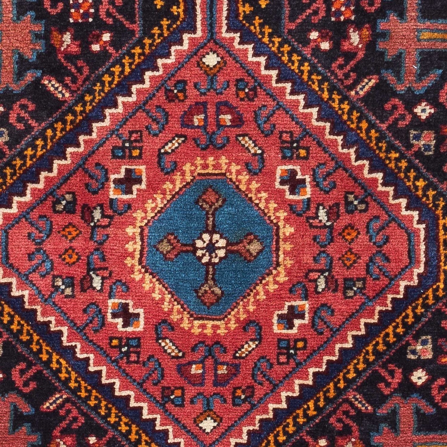Persisk tæppe - Nomadisk - 128 x 82 cm - mørkeblå