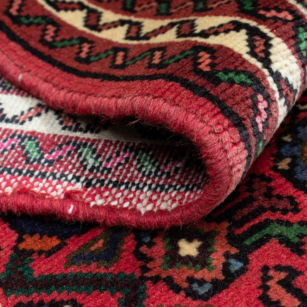 Løber Persisk tæppe - Nomadisk - 195 x 68 cm - mørkerød