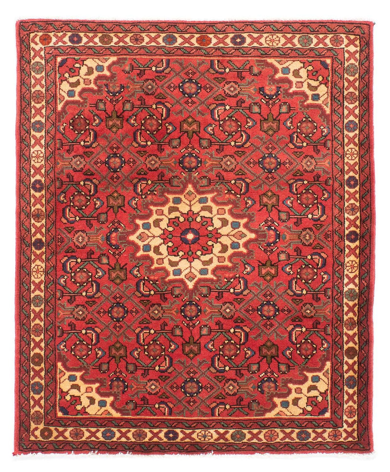 Persisk tæppe - Nomadisk - 135 x 110 cm - lysrød